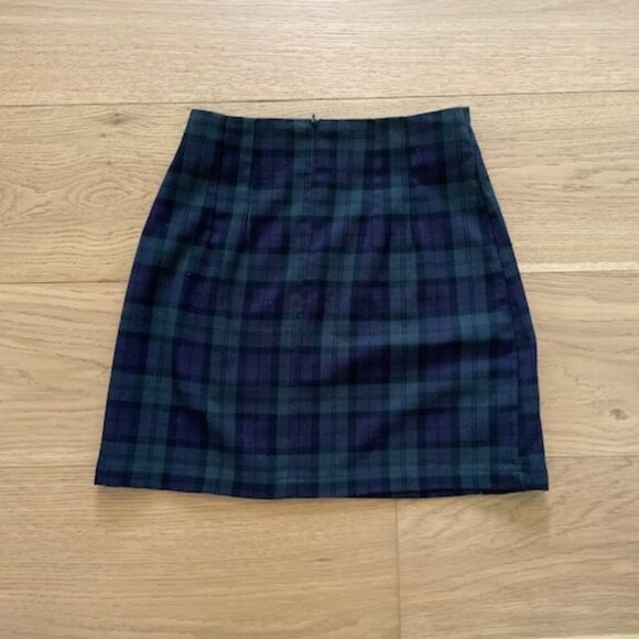Brandy Melville Tartan Mini Skirt - Navy and Violet - Picture 2 of 4